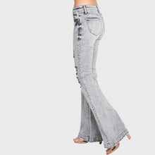 Petra153 Destroyed Mid Rise Stretch Flare w/ Trouser Hem