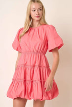 Balloon Sleeve Bubble Hem Mini Dress