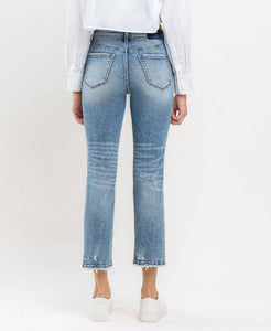 HIGH RISE SLIM STRAIGHT JEANS