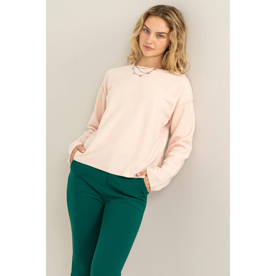 Reverse Seam Long Sleeve Top