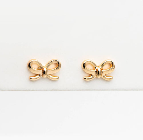 The Lela Bow 18k Gold Plated Dainty Stud Earrings