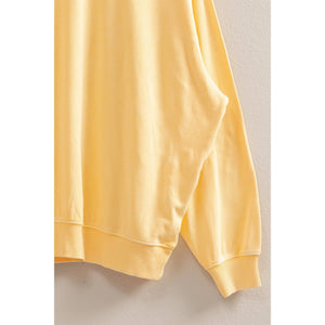 Drop Shoulders Relaxed Crew Neck Sweatshirt: SUNFLOWER