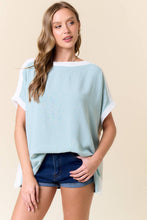 Airflow Boat Neck Contrast Band Top