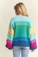 Puff Sleeve Ombre Sweater Top