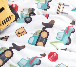 Toddler Minky Blanket - Construction Trucks