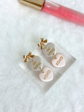 Conversation Heart Drop Earrings: Be Mine / XOXO
