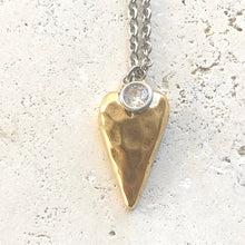 Hammered Heart Mixed Metal Necklace
