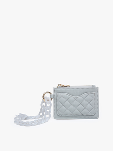 WL2368 Rhodes Quilted Wallet w/ Chain Bangle: Purple