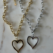 Open Heart Necklace: Silver