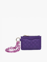 Rhodes Quilted Wallet w/ Chain Bangle: Purple/Pink