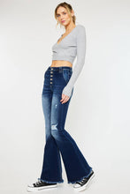 KanCan High Rise Exposed Button Flare Jeans