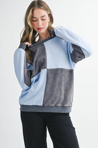 Colorblock Patchwork Pullover Sweatshirt
