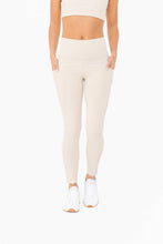 Laser-Cut and Bonded Essential Foldover Highwaist Leggings: ICE GREEN / S:M:L (2:2:2)