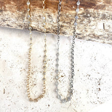 Long Layering Burnished Silver Rolo Chain Necklace