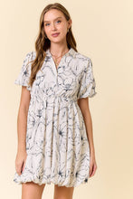 Floral Print Split V-Neck Bubble Hem Mini Dress