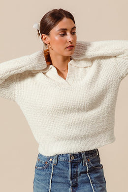 Fluffy Micro Soft Textured Sweater Top