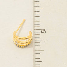 Pave Layered Hoop Huggie Earrings