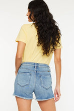 High Rise Side Slit Denim Shorts