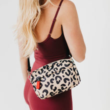Nancy Nylon Camera Crossbody Bag: Tan Leopard