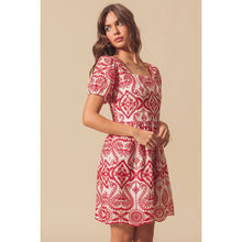 Eyelet Floral Lace A Line Brunch Boho Dress