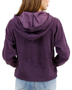 Corded Pullover Hoodie in Aubergine