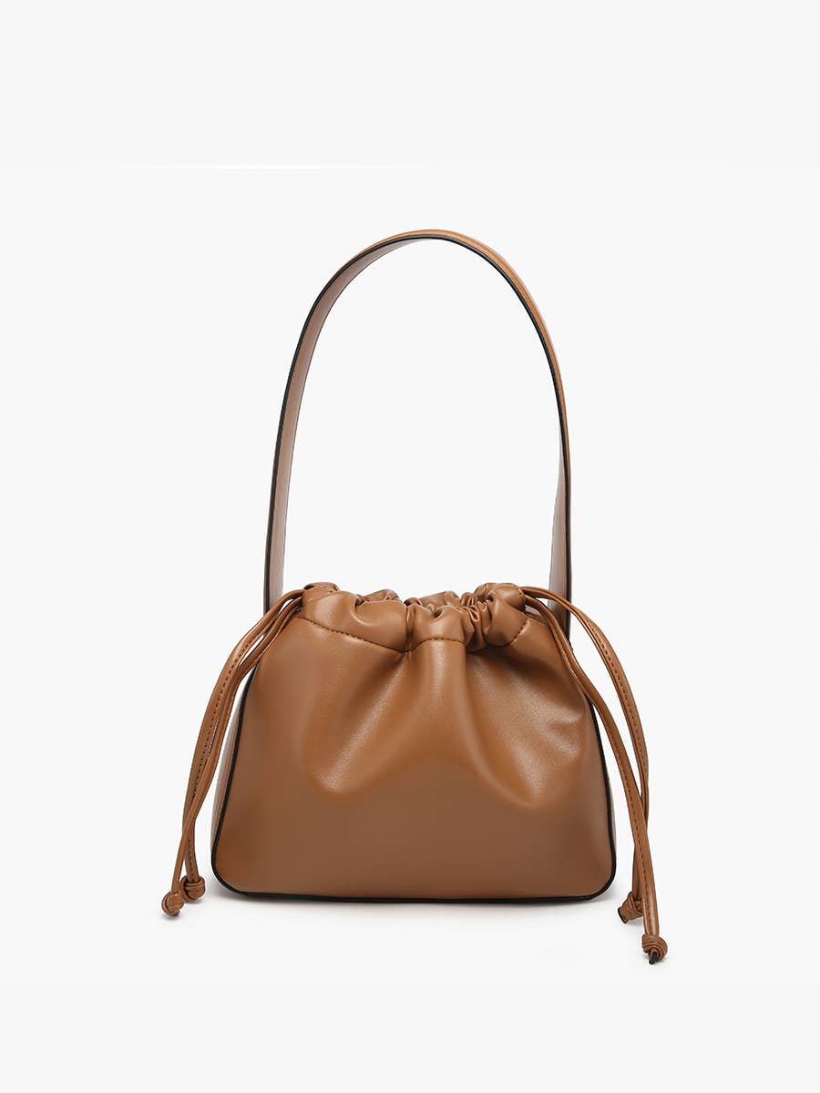 M2624 Yang Cinched Bucket Bag w/ Drawstring: Taupe