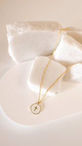 The Lennon dainty cross charm necklace 18k gold plated