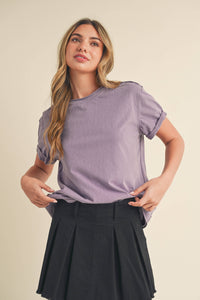 Mali Baby Tee Short Sleeve Top: Plum