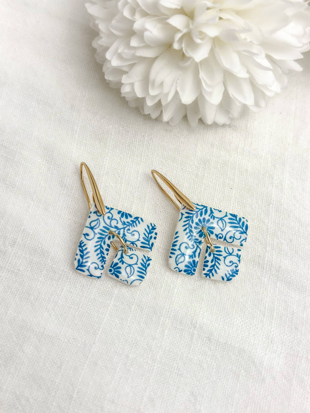 Liza Drop Earrings: Twilight blue