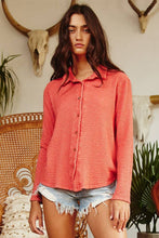 Washed Solid Textured Knit Shirt