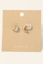 Gold Dipped Two Tone Wide Hoop Earrings