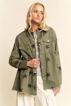 This Star Printed Baby Doll Front Snap Jacket
