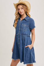 Denim Button Down Shirt Mini Dress