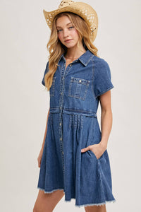 Denim Button Down Shirt Mini Dress