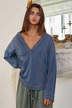 Deep V-nekline Oversized Top: Coffee / S-M-L (2-2-2)