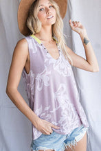 Grommet Detail Floral Print Tank Top