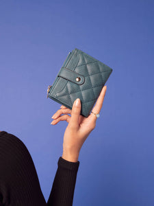 WL2228 Melody Quilted Zip Top Wallet: Grey