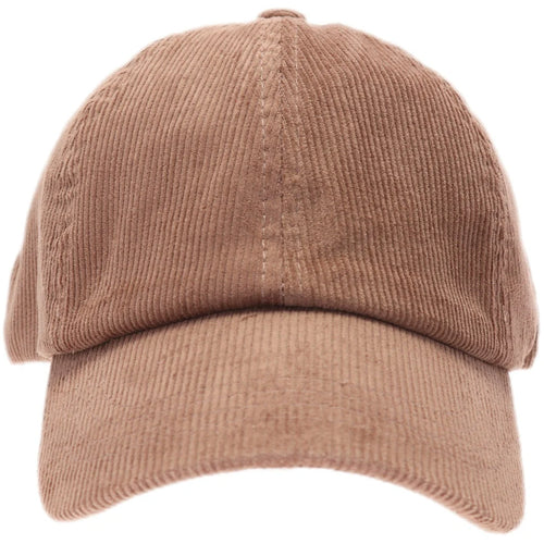 CC Beanie Corduroy Criss Cross High Pony Ball Cap - Taupe