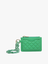 WL2368 Rhodes Quilted Wallet w/ Chain Bangle: Purple