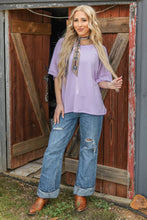 Oversized Relaxed Fit Terry Top: NAVY / L