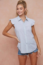 Flutter Sleeve Button Down Shirt