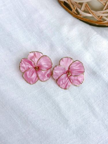 Poppy Statement Studs: Orchid