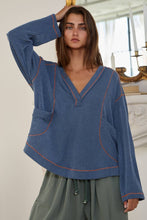 Deep V-nekline Oversized Top: Coffee / S-M-L (2-2-2)