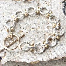 Matte Silver w/ Matte Gold Accents Bracelet