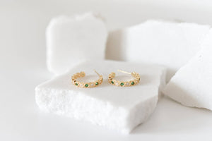 The Mayble 18k Gold Plated Hoop Stud Earrings