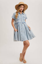 Denim Button Down Shirt Mini Dress