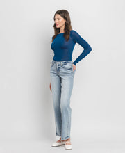 TUMMY CONTROL MID RISE SLIM WIDE LEG JEANS