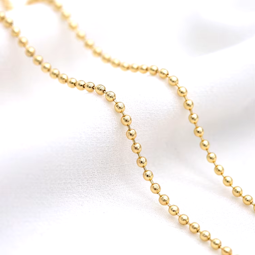 Classic Stainless Ball Chain Necklace ~ 18k Gold Plated