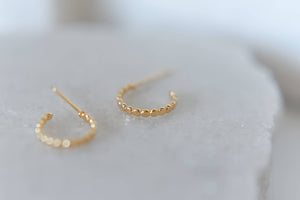 The Ali gold plated dainty hoop studs- hypoallergenic