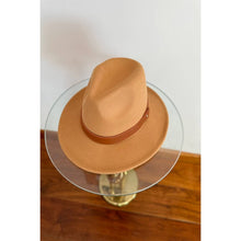 Classic Fedora Hat with Leather Belt: IVORY